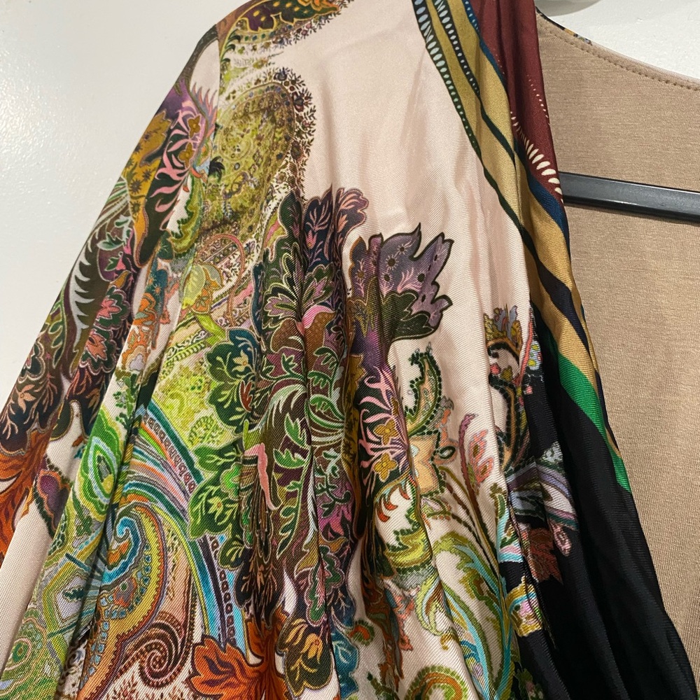 Sky Dress women’s large Mini multicolored floral cuff Bodycon long sleeves - Picture 5 of 14